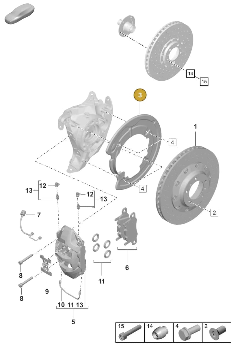 992615611B — Porsche 911 (2020-2022) diagram p57603010, position 3