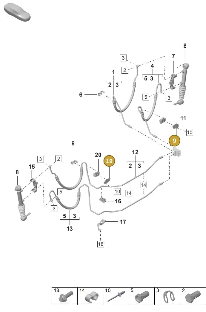 992616199A — Porsche 911 (2024-2025) diagram p53402120, position 9+19