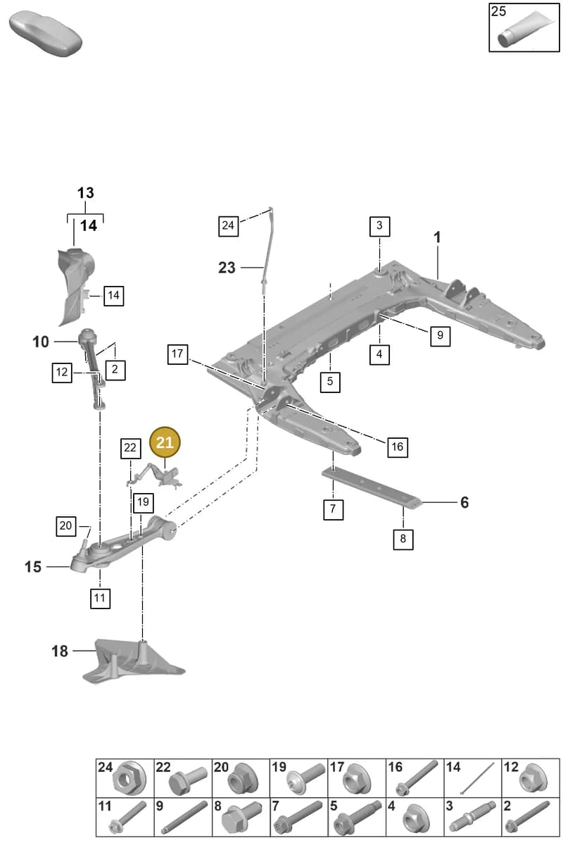 992616213A — Porsche 911 (2024-2025) diagram p53401000, position 21