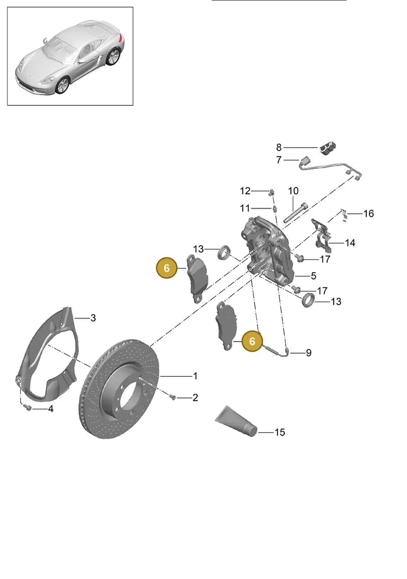 992698151H — Porsche Cayman (2016-2019) diagram p50602000, position 6