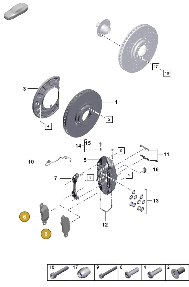 992698151K — Porsche 911 (2018-2024) diagram p57602000, position 6