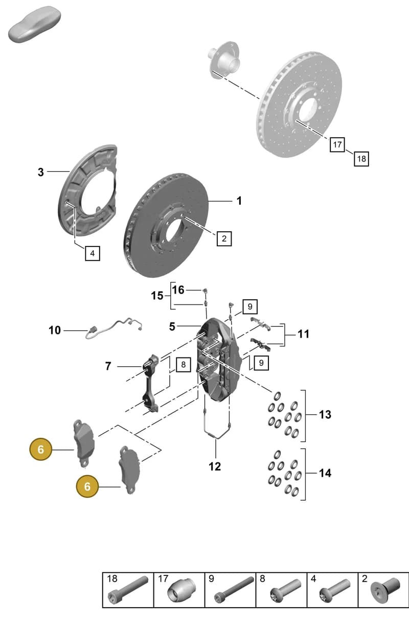 992698151L — Porsche 911 (2020-2022) diagram p57602010, position 6
