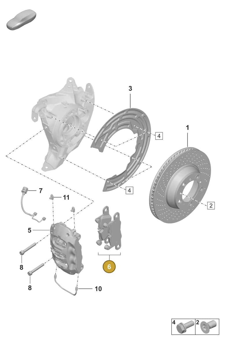 992698451G — Porsche 911 (2018-2024) diagram p53603000, position 6