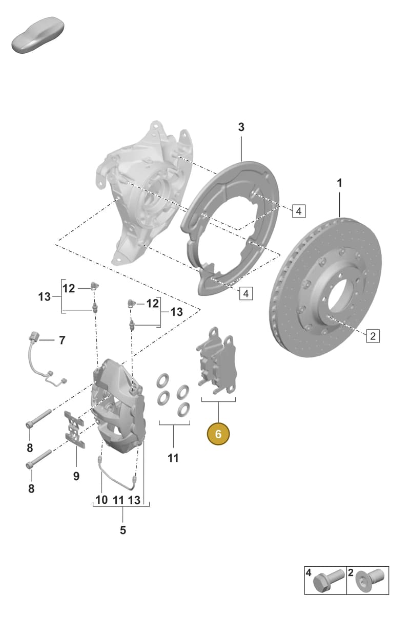 992698451K — Porsche 911 (2018-2024) diagram p53603010, position 6