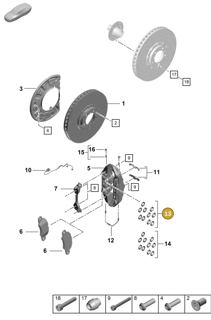 992698671A — Porsche 911 (2020-2022) diagram p57602010, position 13