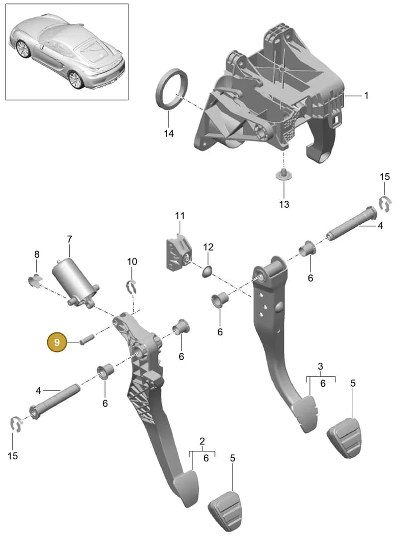 992721737 — Porsche Cayman GT4 (2015-2016) diagram p45702000, position 9