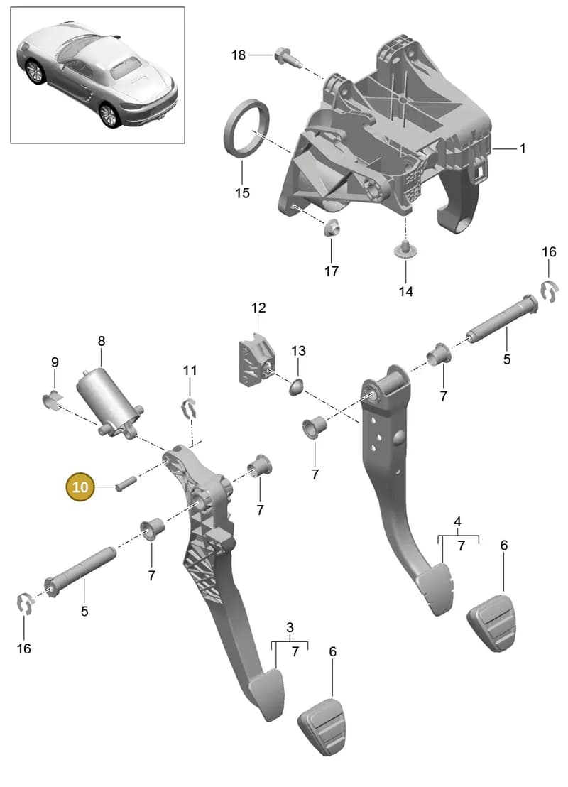 992721737 — Porsche Boxster (2016-2019) diagram p48702000, position 10