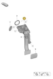 992723029B Porsche Bearing Bracket with Brake Pedal