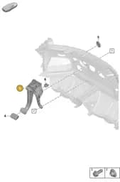 992723029C Porsche Bearing Bracket with Brake Pedal