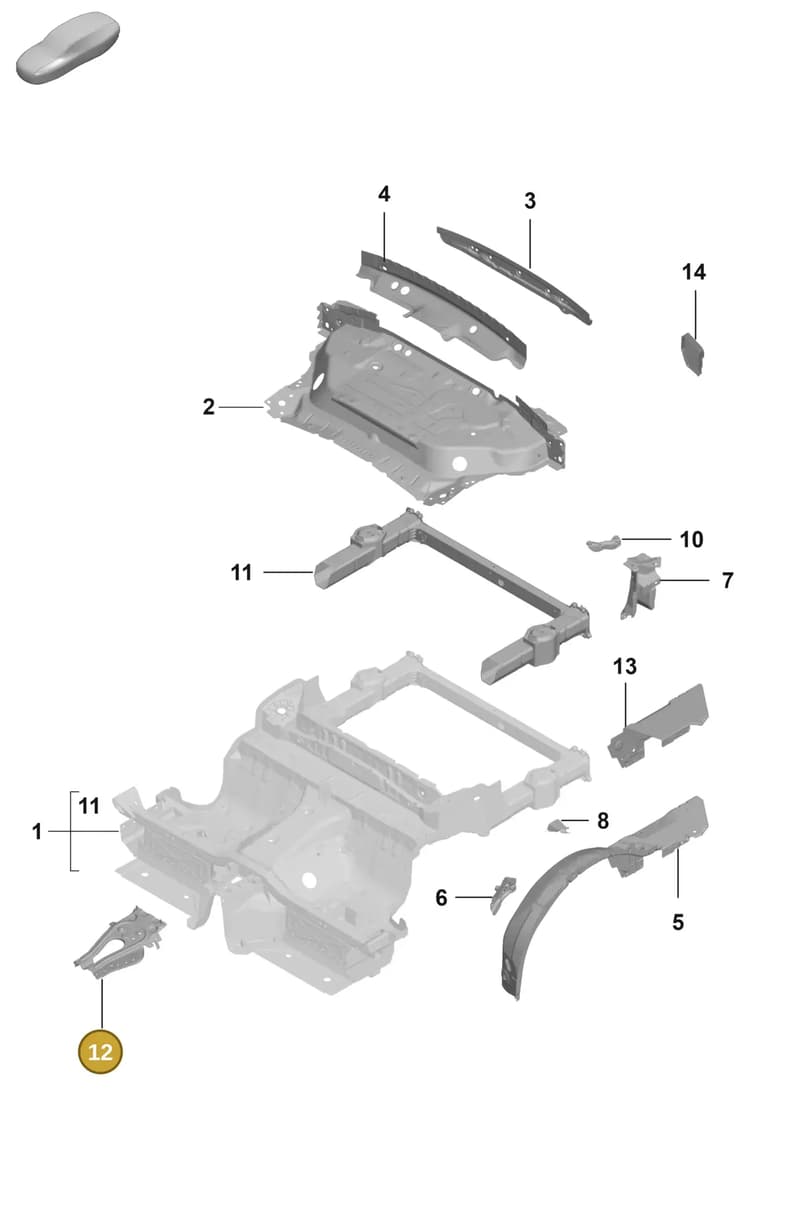 992801077YGRV — Porsche 992 Sport Classic (2020-) diagram p53801310, position 12