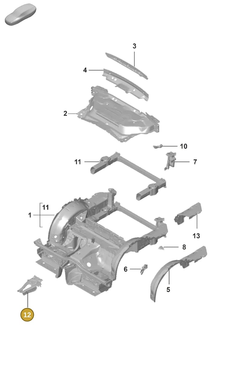 992801077YGRV — Porsche 911 (2018-2024) diagram p53801320, position 12
