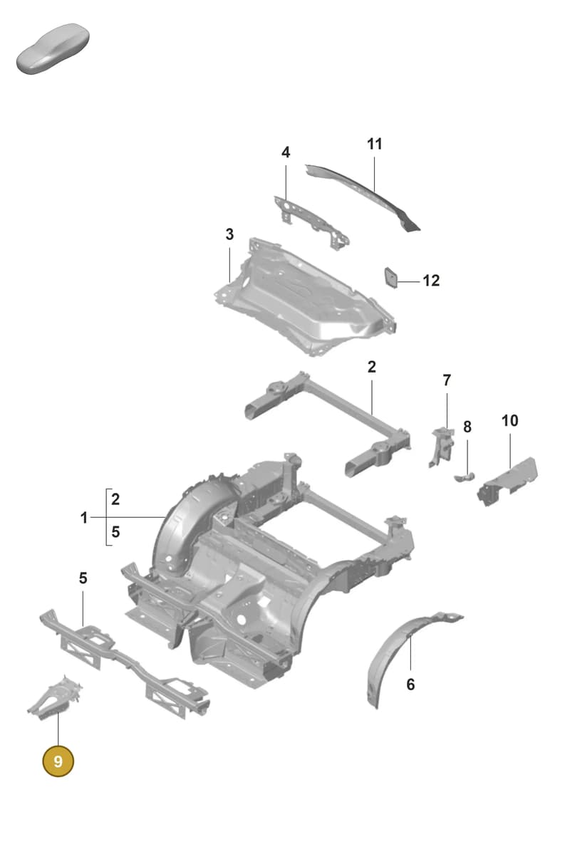 992801077YGRV — Porsche GT3 RS (2021-) diagram p59801300, position 9
