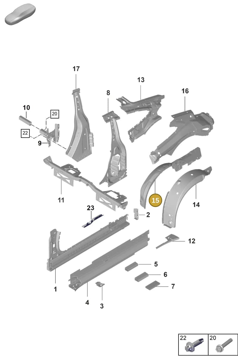 992801202CYGRV — Porsche GT3 RS (2021-) diagram p59801500, position 15