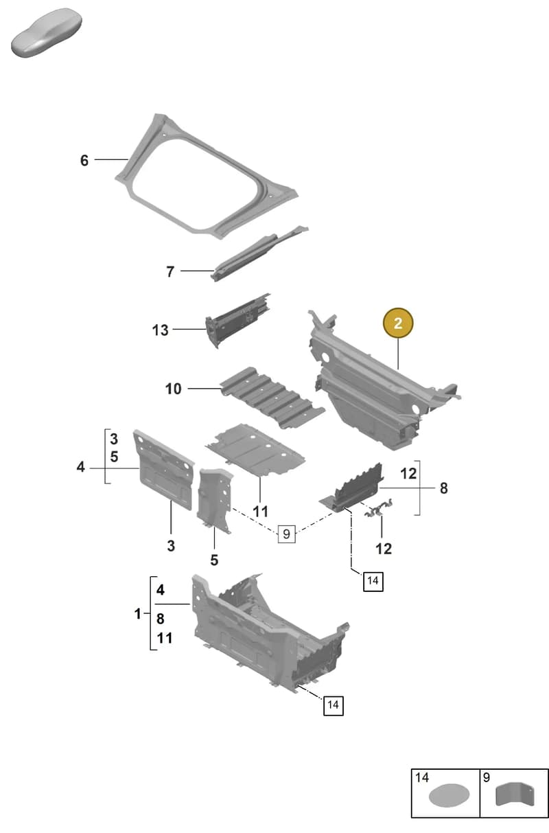 992802107YGRV — Porsche 992 Sport Classic (2020-) diagram p53801100, position 2
