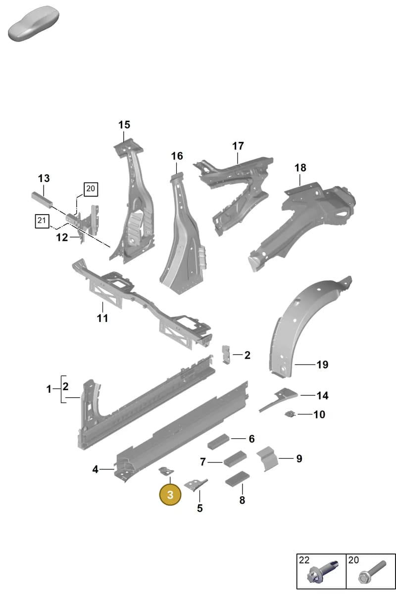 992802227YGRV — Porsche 992 Carrera Coupe (2024-) diagram p63801500, position 3