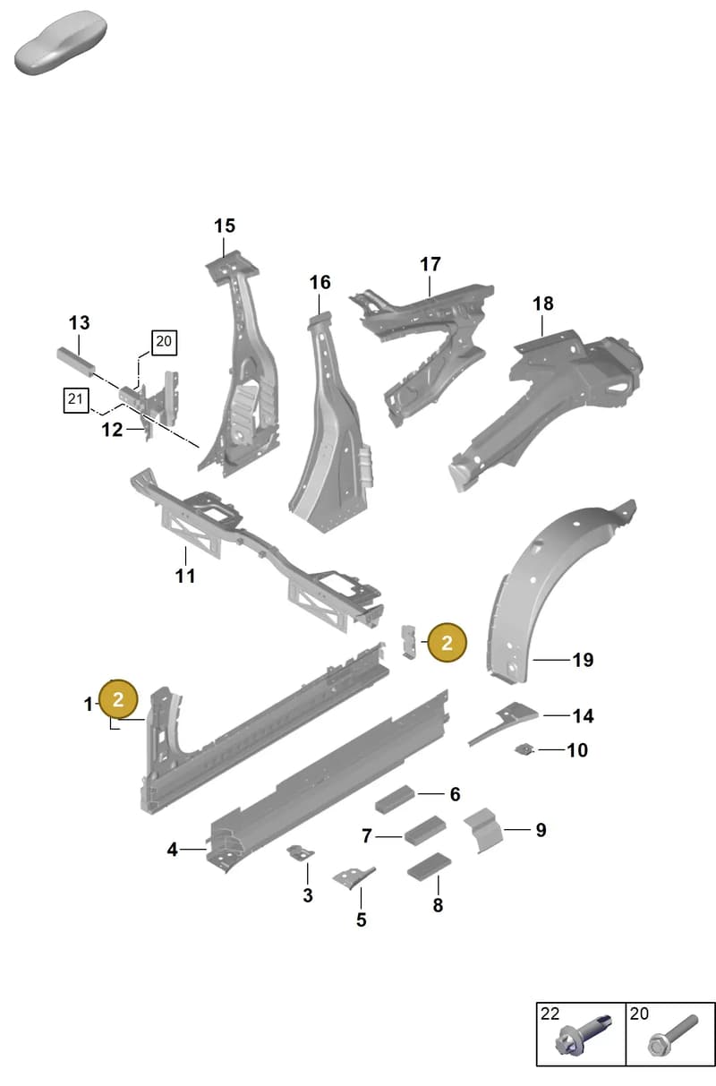 992802600YGRV — Porsche 992 Carrera Coupe (2024-) diagram p63801500, position 2