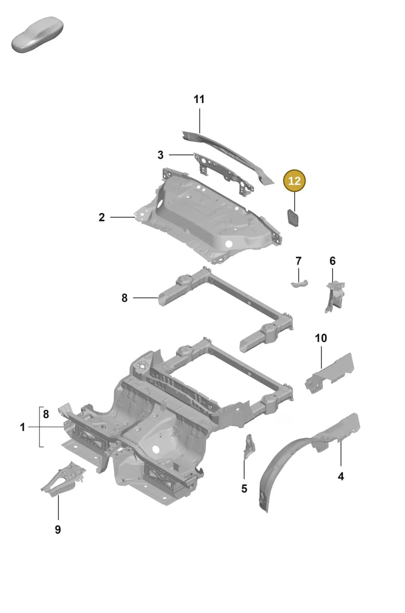 992802971 — Porsche 911 (2020-2022) diagram p53801300, position 12
