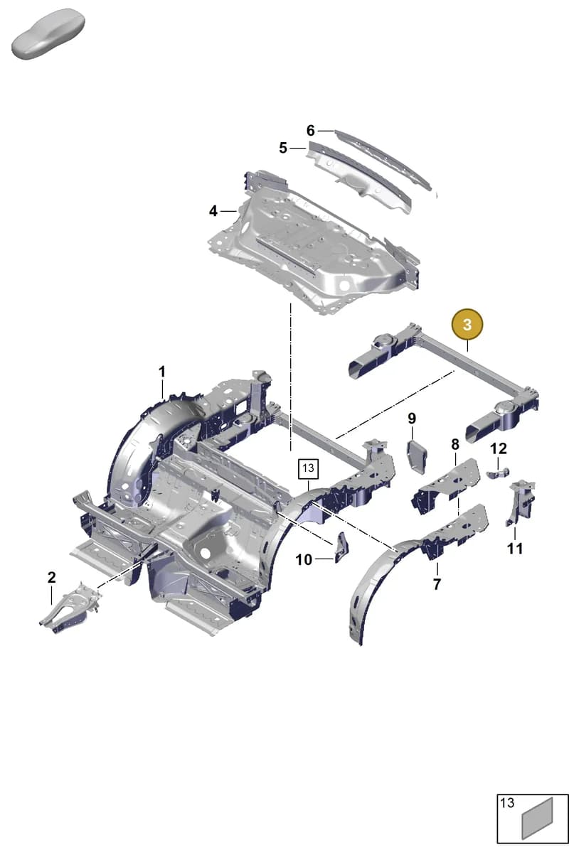 992803035BYGRV — Porsche 911 (2024-2025) diagram p63801320, position 3