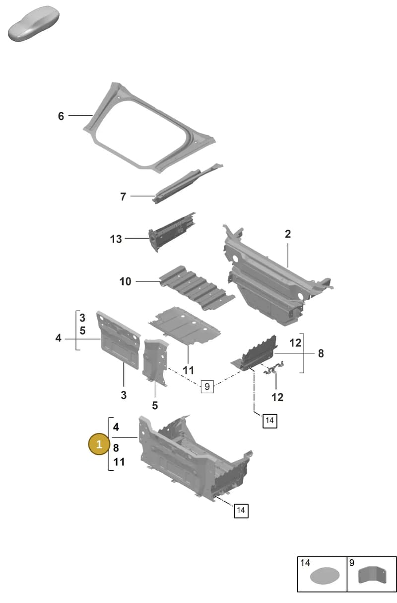 992803201YGRV — Porsche 992 Sport Classic (2020-) diagram p53801100, position 1