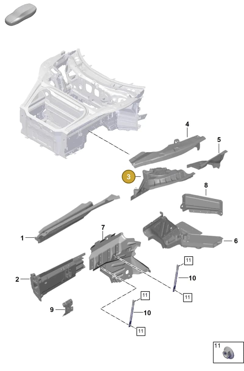 992803441YGRV — Porsche 992 Carrera Coupe (2024-) diagram p63801110, position 3