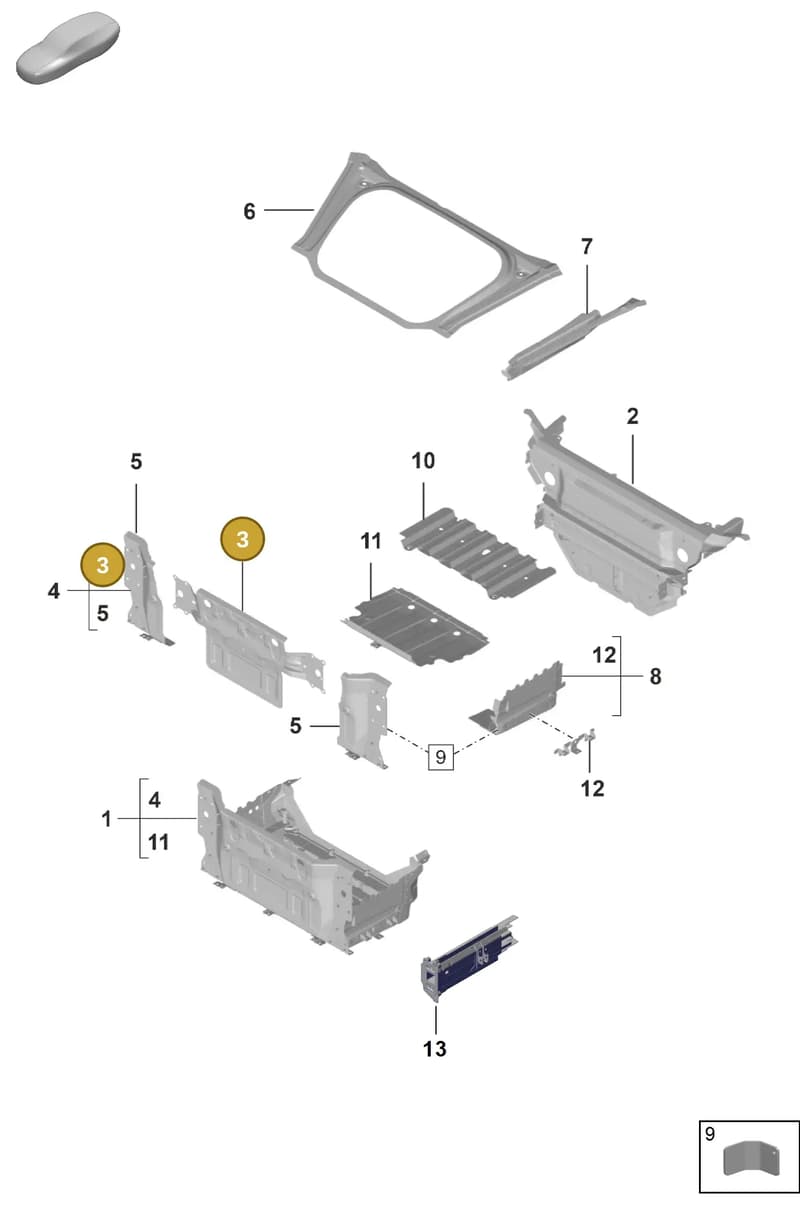 992803601YGRV — Porsche GT3 RS (2021-) diagram p59801100, position 3