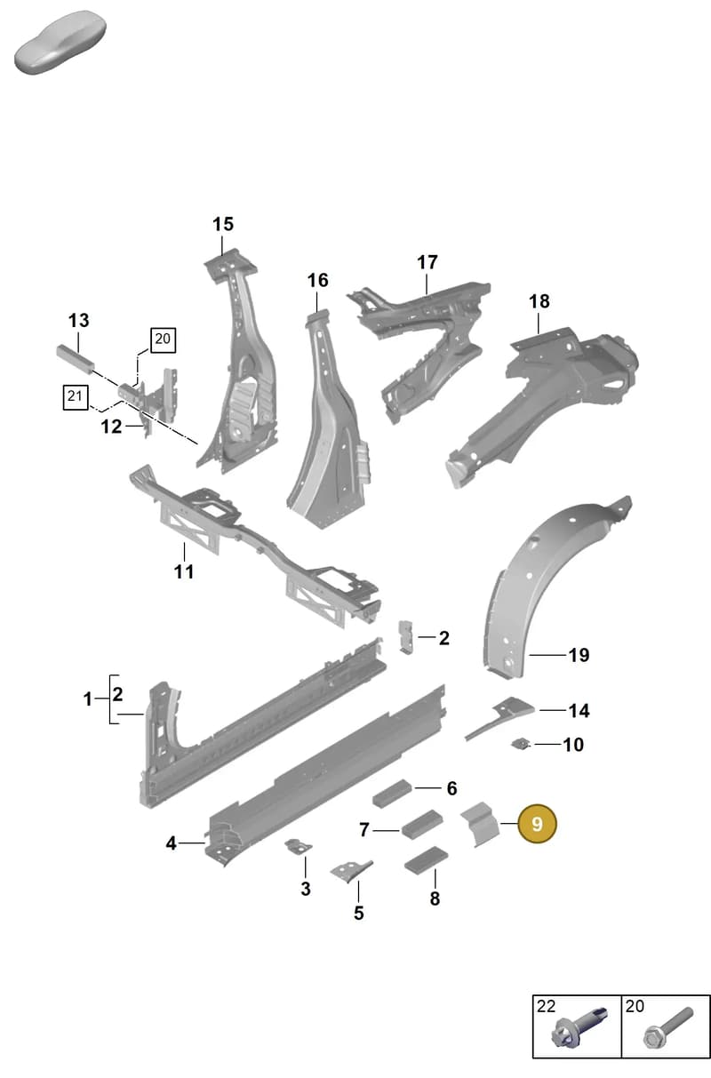992804149YGRV — Porsche 992 Carrera Coupe (2024-) diagram p63801500, position 9