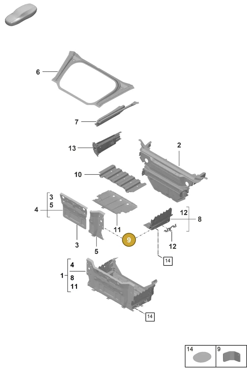 992805048YGRV — Porsche 992 Sport Classic (2020-) diagram p53801100, position 9