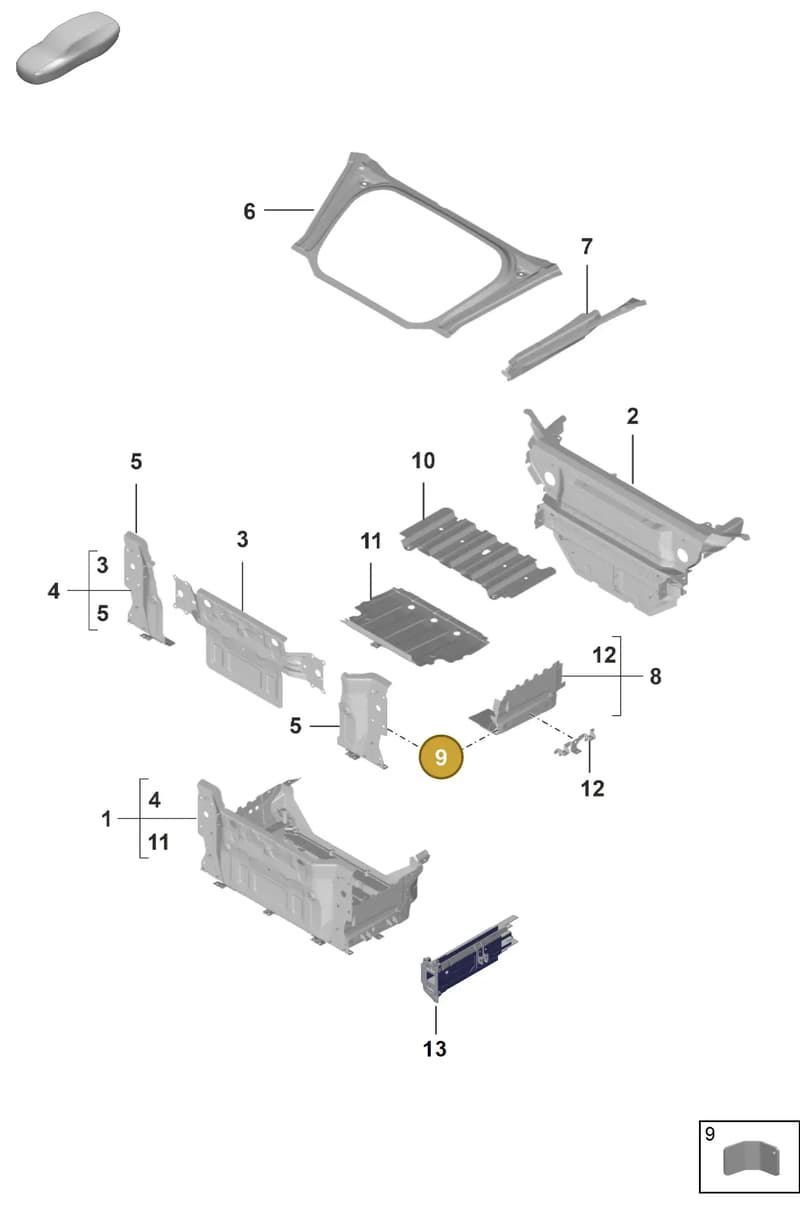 992805048YGRV — Porsche GT3 RS (2021-) diagram p59801100, position 9