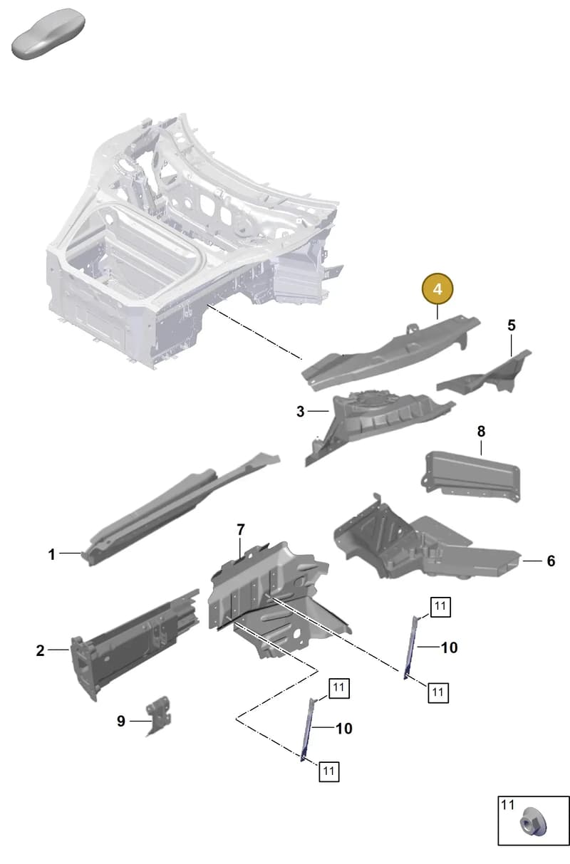 992805099YGRV — Porsche 992 Carrera Coupe (2024-) diagram p63801110, position 4