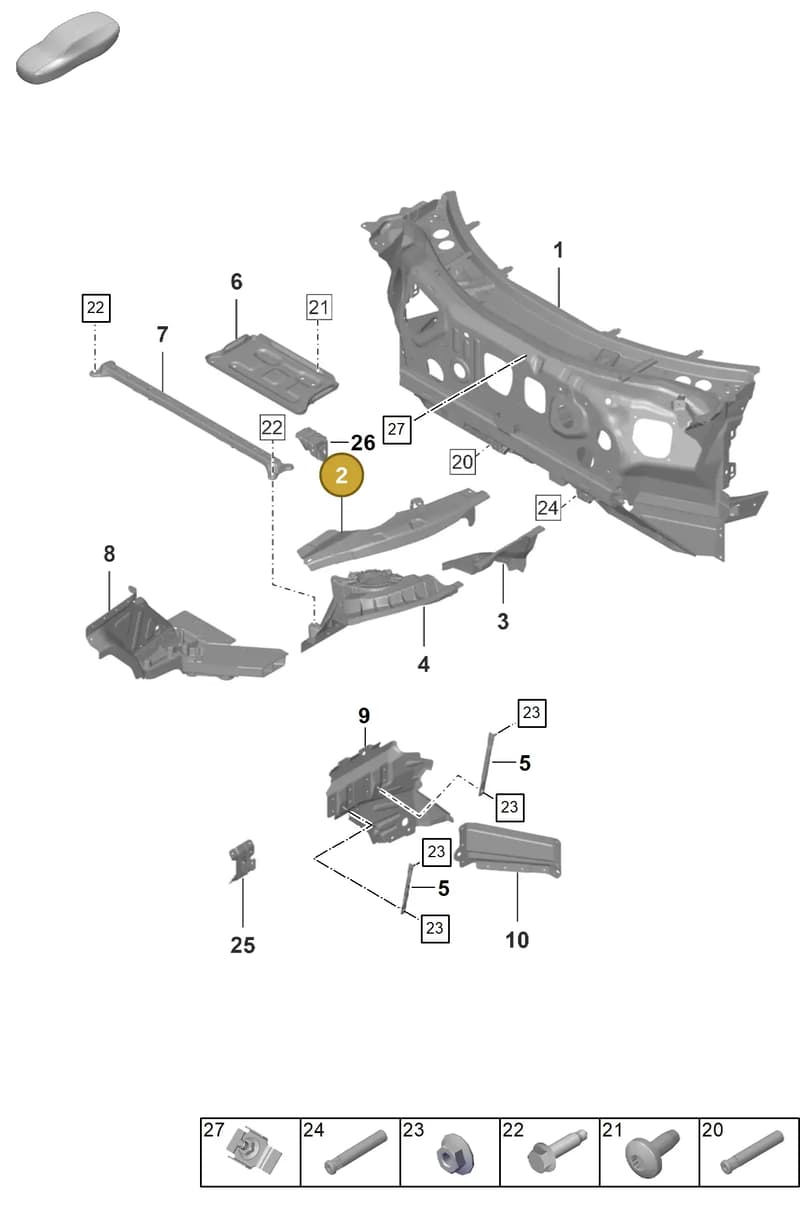 992805100YGRV — Porsche 992 Sport Classic (2020-) diagram p53801120, position 2