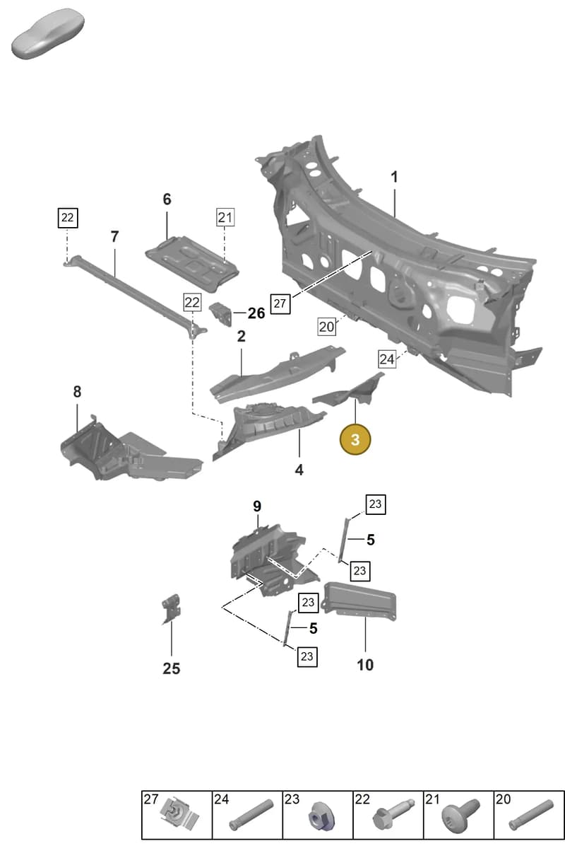 992805157YGRV — Porsche 992 Sport Classic (2020-) diagram p53801120, position 3