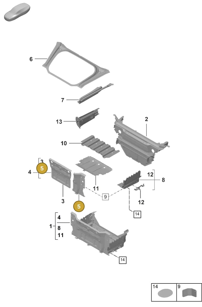 992805358AYGRV — Porsche 992 Sport Classic (2020-) diagram p53801100, position 5