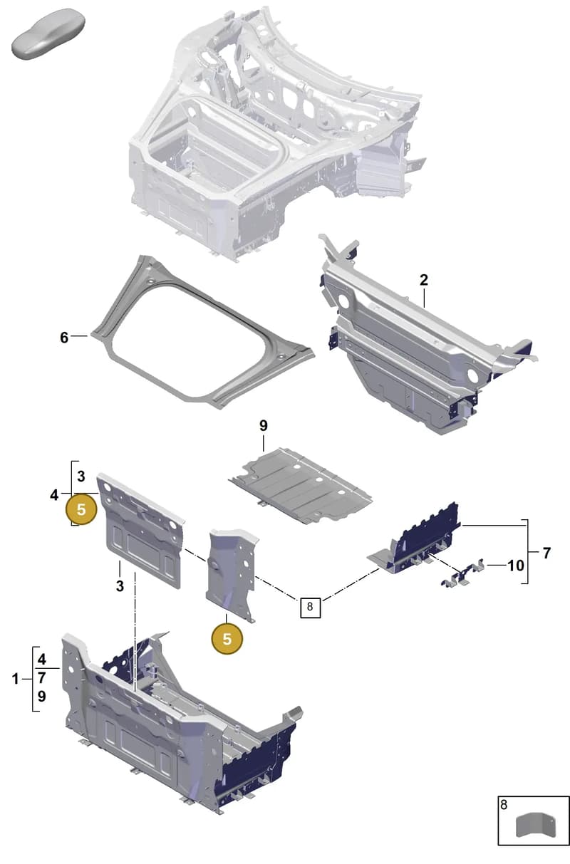 992805358AYGRV — Porsche 992 Carrera Coupe (2024-) diagram p63801130, position 5