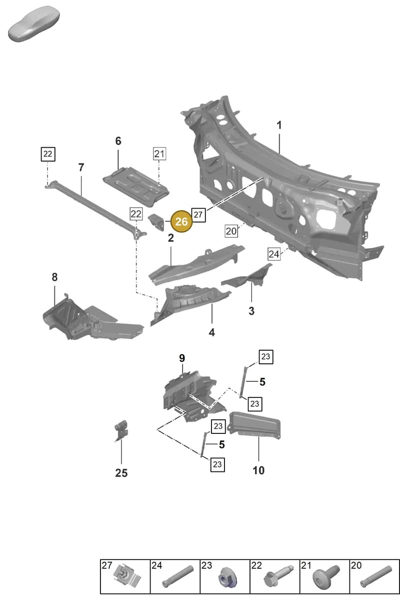 992805364 — Porsche 911 (2018-2024) diagram p53801120, position 26