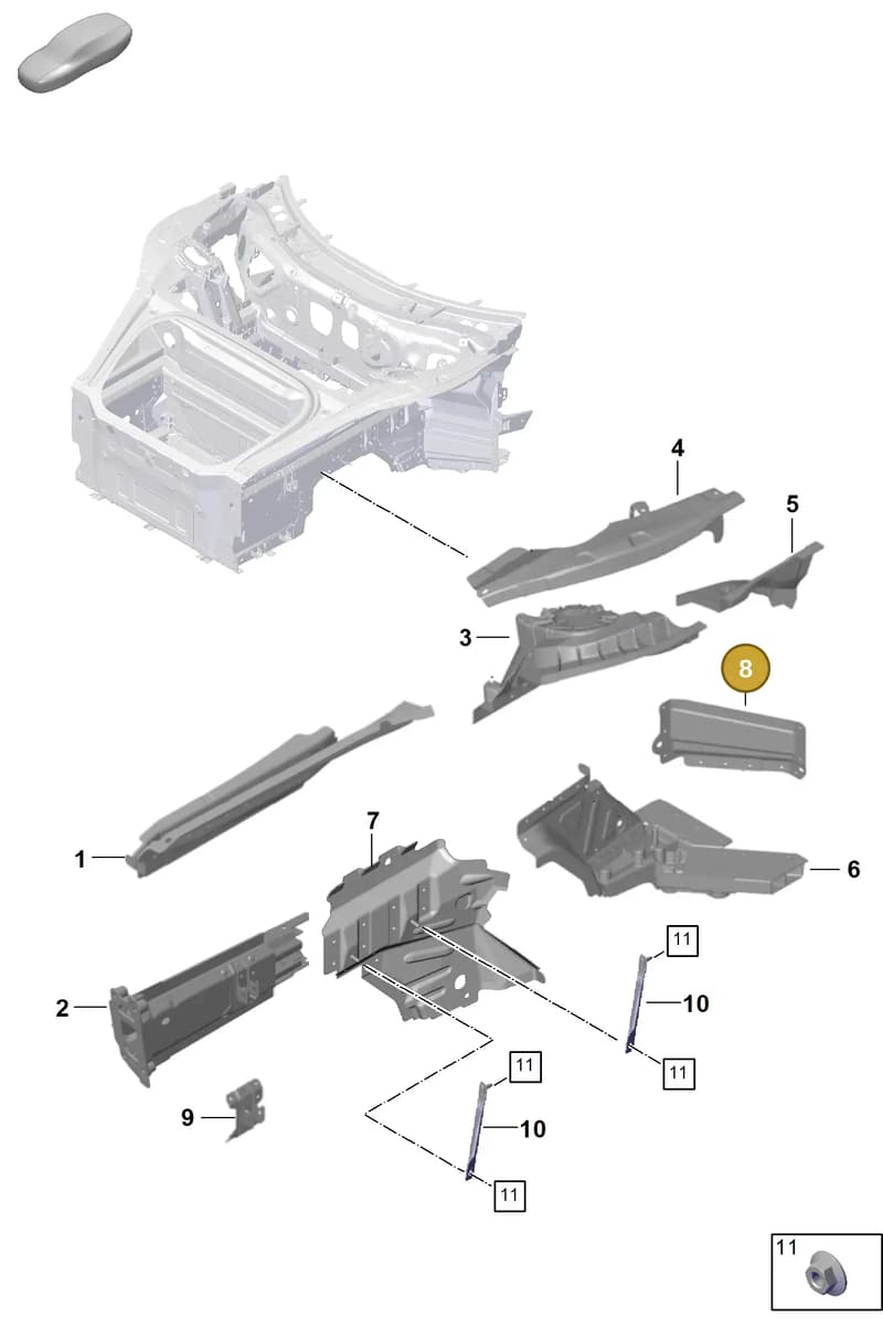 992805430YGRV — Porsche 992 Carrera Coupe (2024-) diagram p63801110, position 8