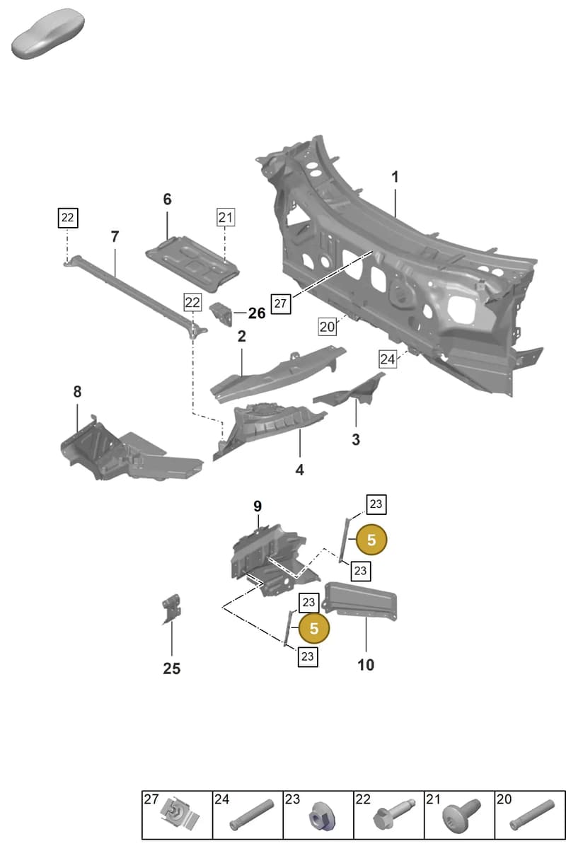 992805476 — Porsche 911 (2020-2022) diagram p53801120, position 5