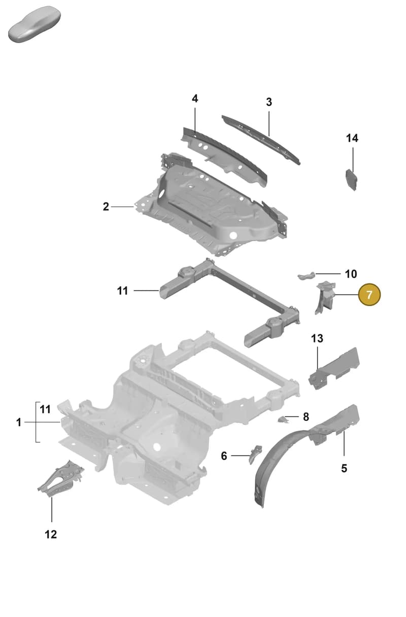 992805698AYGRV — Porsche 992 Sport Classic (2020-) diagram p53801310, position 7
