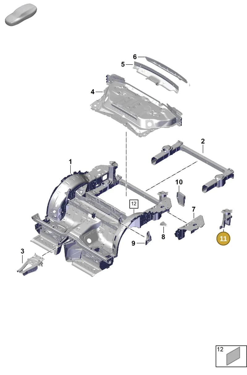 992805698AYGRV — Porsche 992 Carrera Coupe (2024-) diagram p63801310, position 11