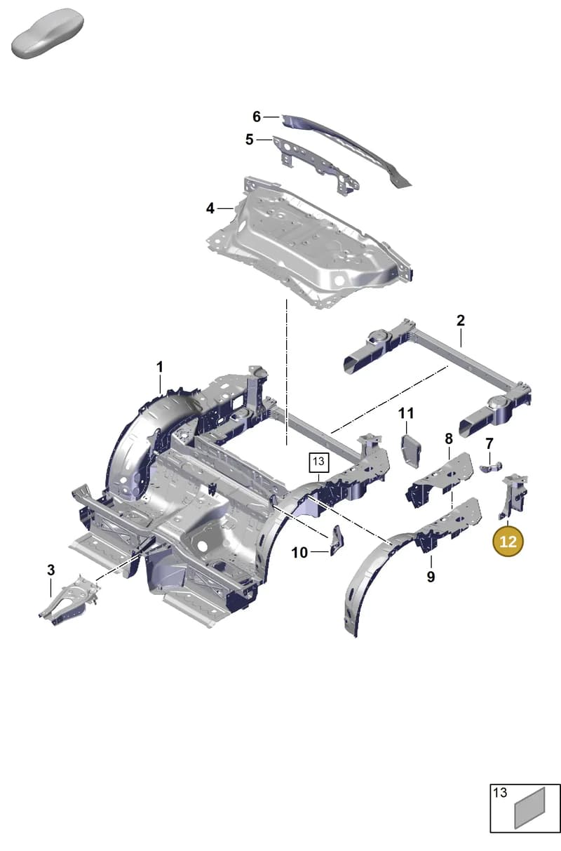 992805698AYGRV — Porsche 992 Carrera Coupe (2024-) diagram p63801300, position 12