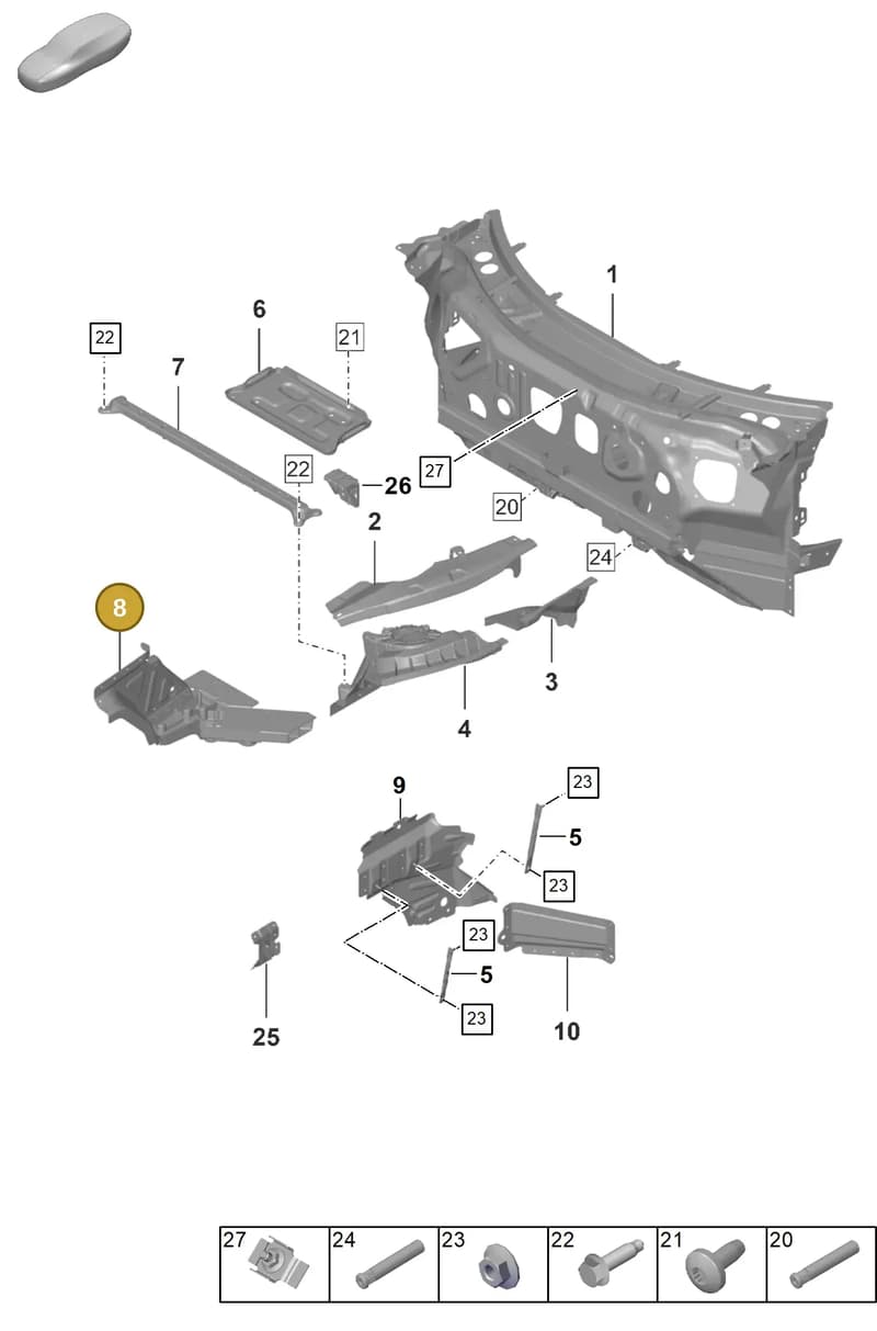 992805862AYGRV — Porsche 992 Sport Classic (2020-) diagram p53801120, position 8