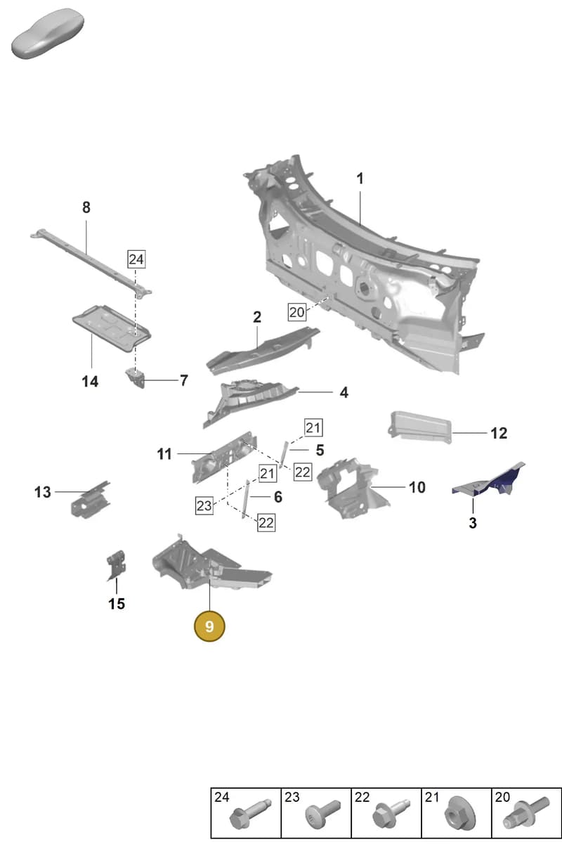 992805862BYGRV — Porsche GT3 RS (2021-) diagram p59801120, position 9