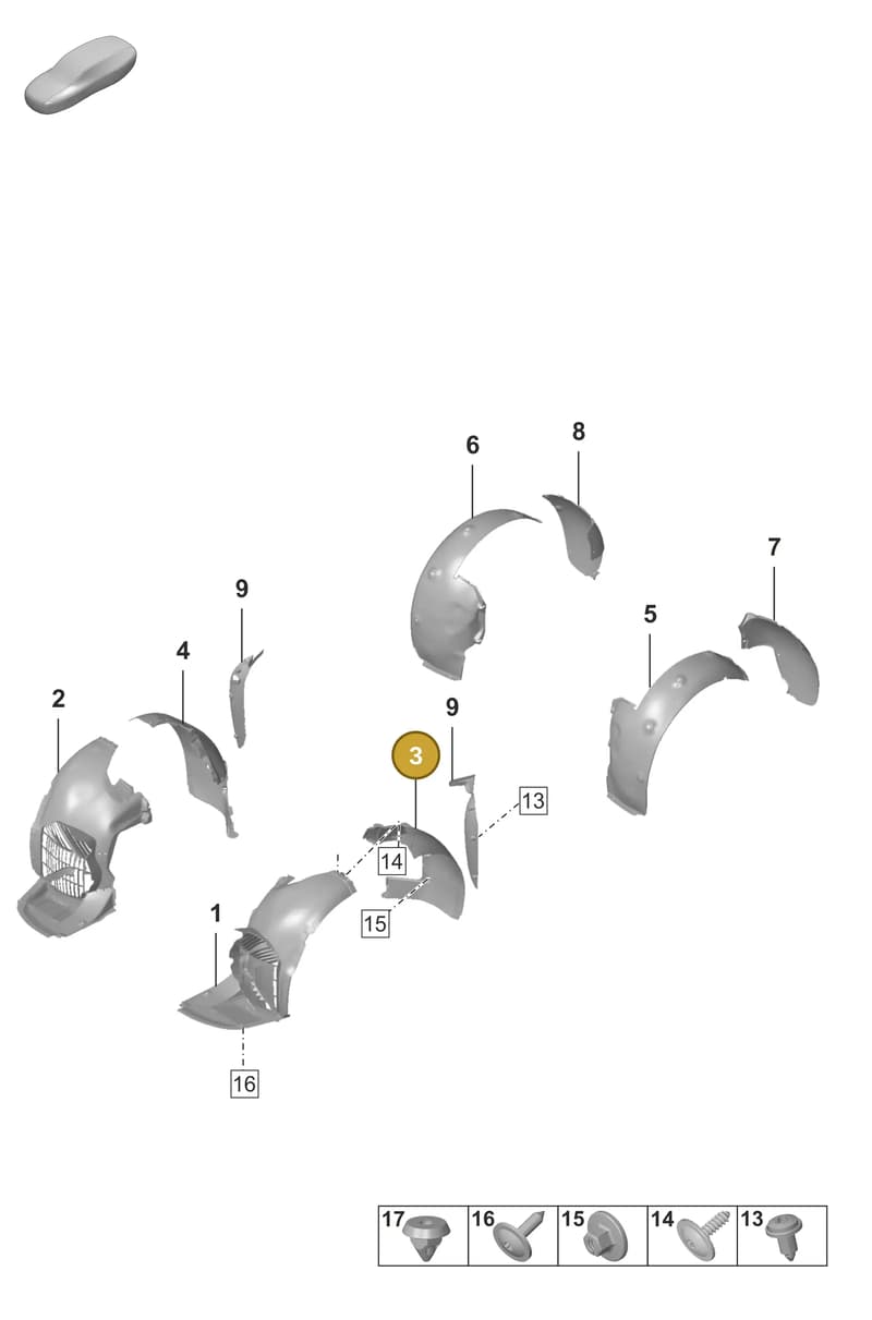 992805911M — Porsche 911 (2024-2025) diagram p53801750, position 3