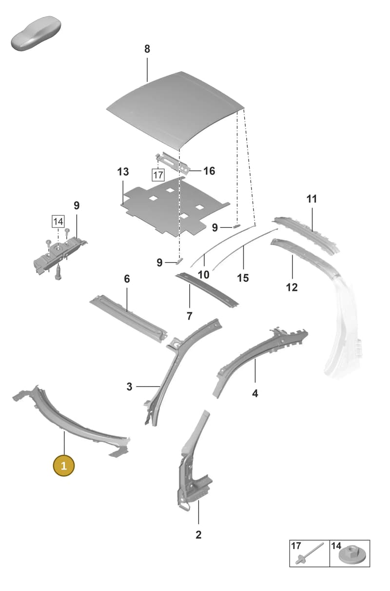 992806712YGRV — Porsche 911 (2018-2024) diagram p53801450, position 1