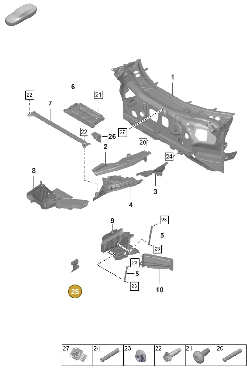 992806811YGRV — Porsche 911 (2018-2024) diagram p53801120, position 25