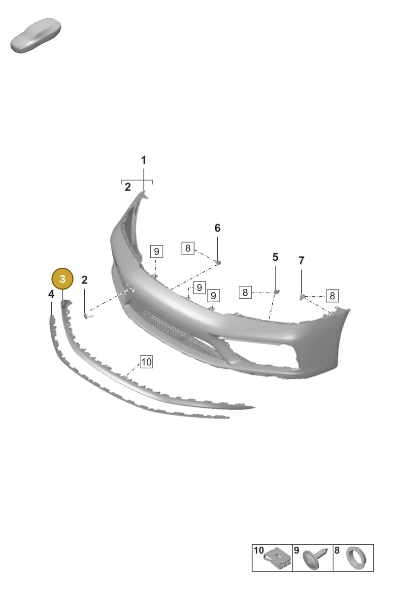 992807100HG2X — Porsche 911 (2018-2024) diagram p53802010, position 3