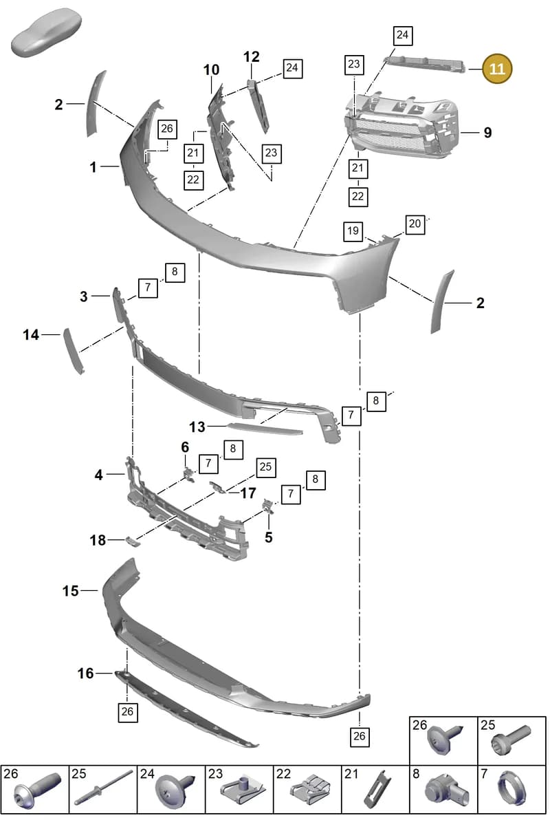992807333D — Porsche 911 (2018-2024) diagram p53802040, position 11