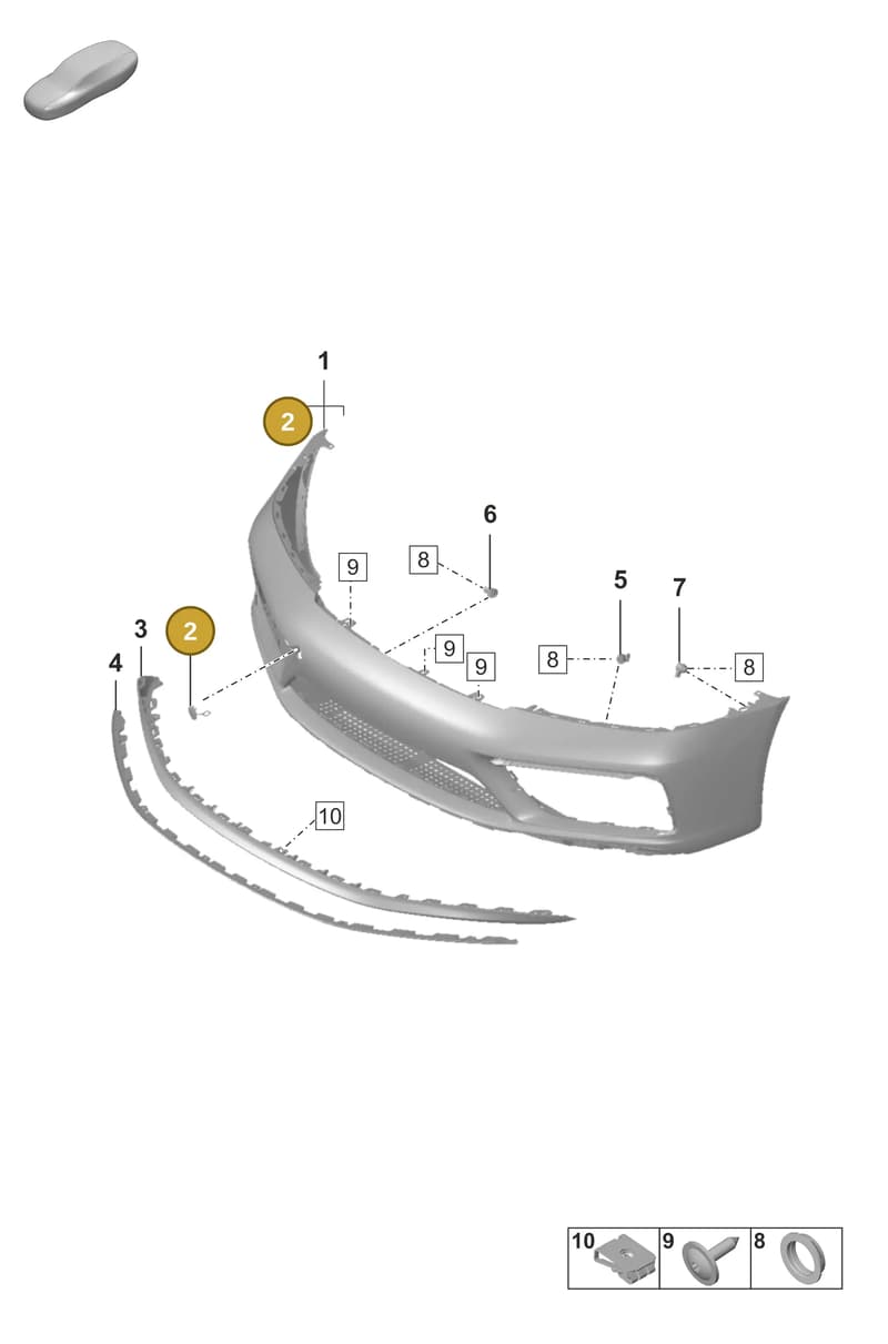 992807499BG2X — Porsche 911 (2018-2024) diagram p53802010, position 2