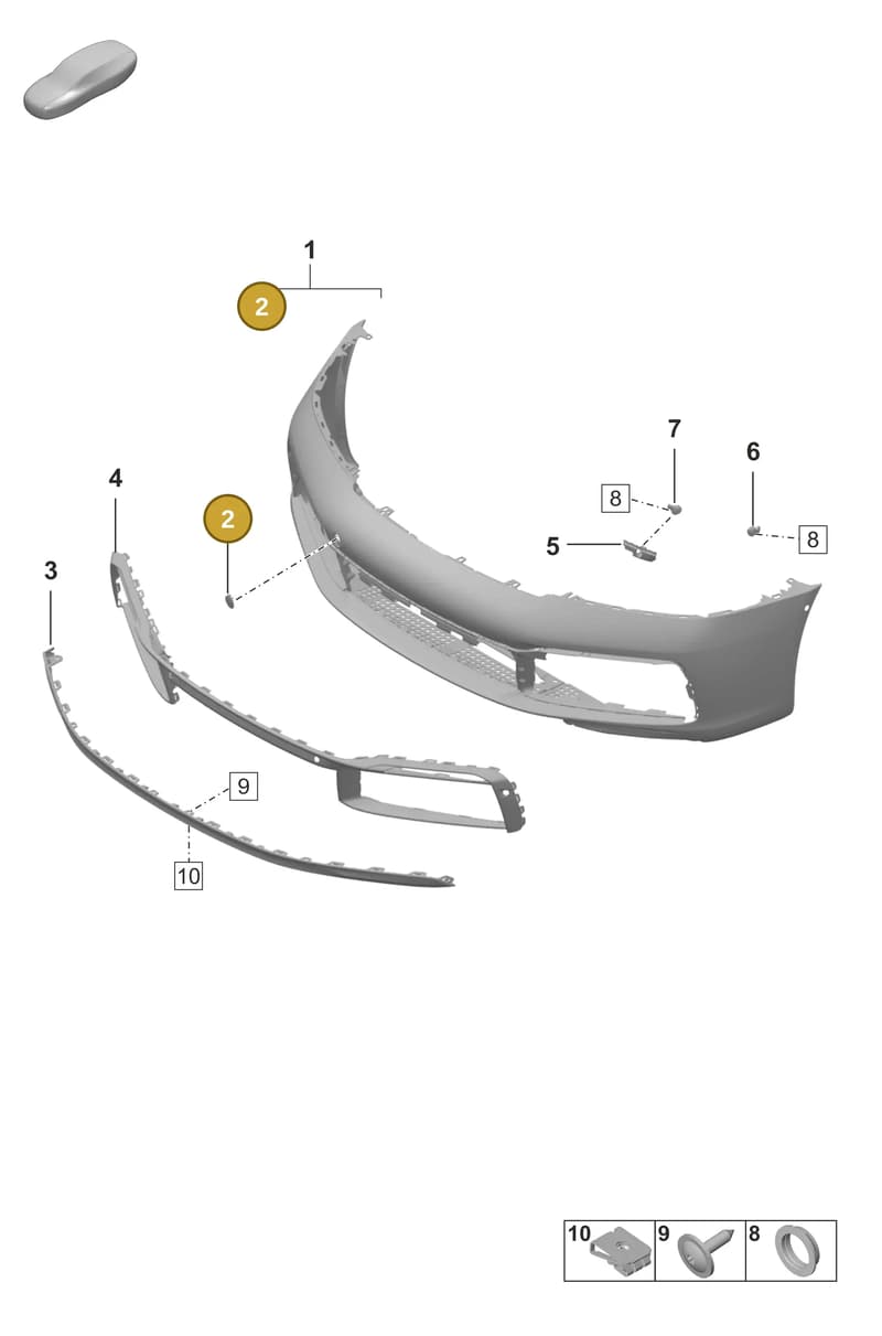 992807499G2X — Porsche 911 (2018-2024) diagram p53802000, position 2