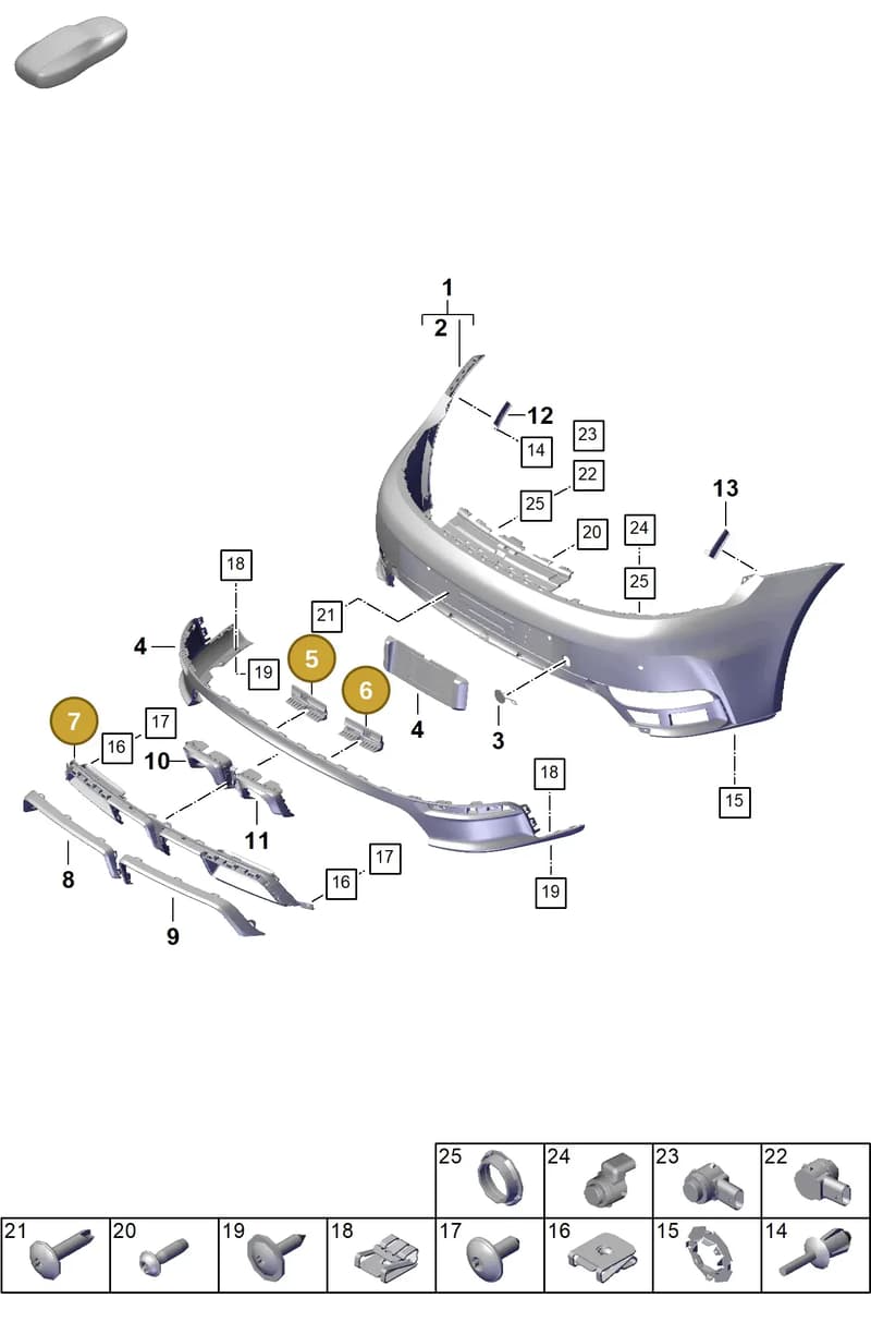 992807700 — Porsche 911 (2024-2025) diagram p63802541, position 5+6+7