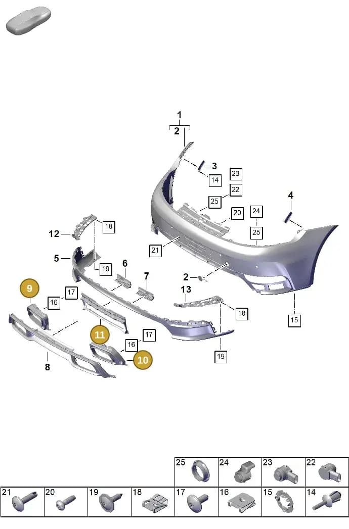 992807833MOK1 — Porsche 911 (2024-2025) diagram p63802500, position 9+10+11